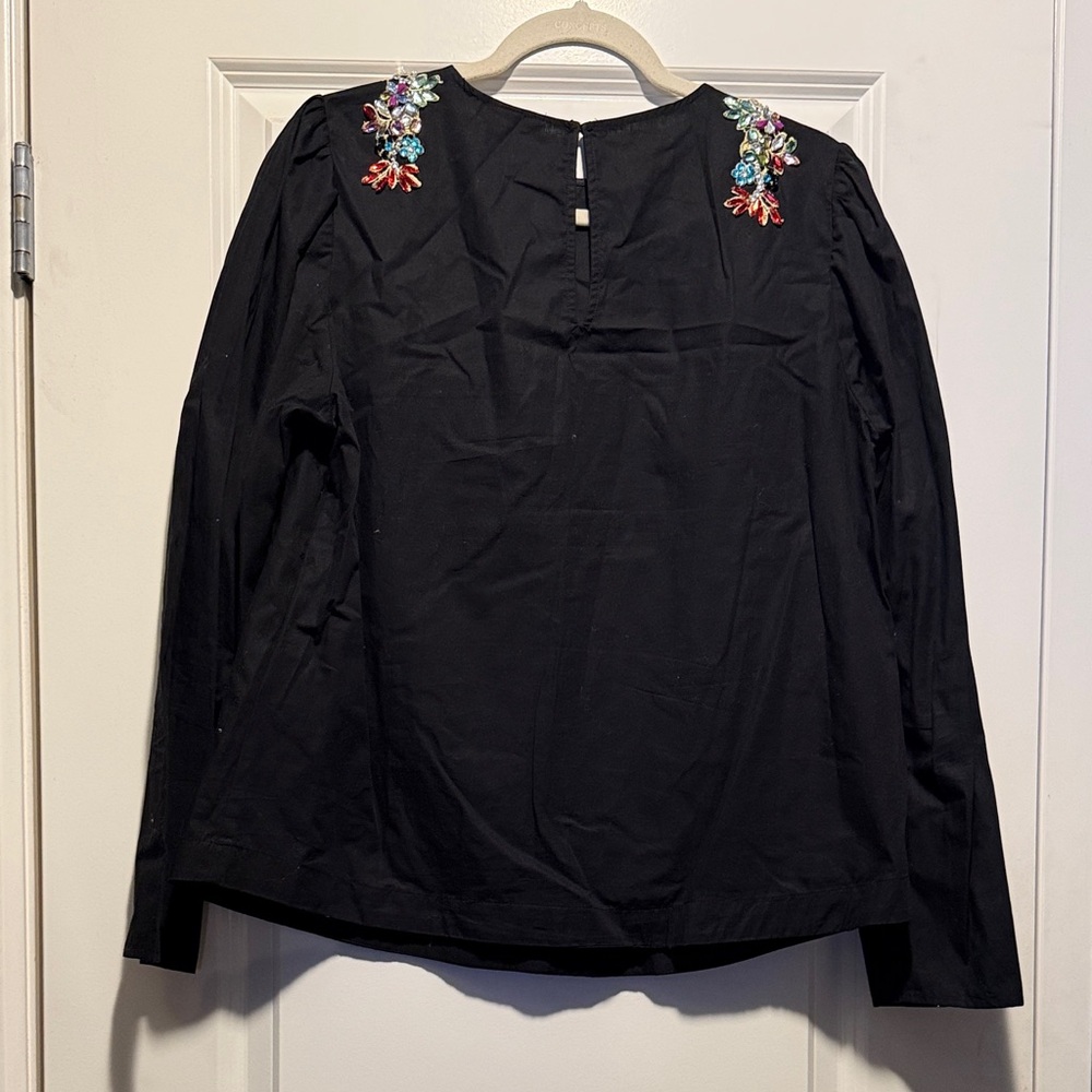 H&M Black Blouse with Floral Embroidery - Picture 5 of 5